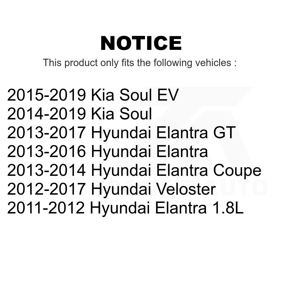 Front Steering Tie Rod End Kit For Hyundai Elantra Kia Soul Veloster GT Coupe EV