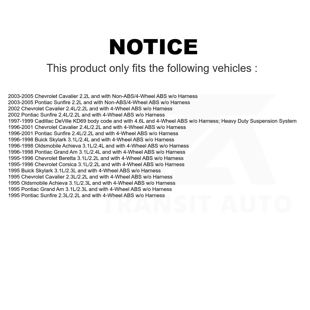 Mpulse ABS Wheel Speed Sensor SEN-2ABS0158 For Chevrolet Cavalier Pontiac Grand