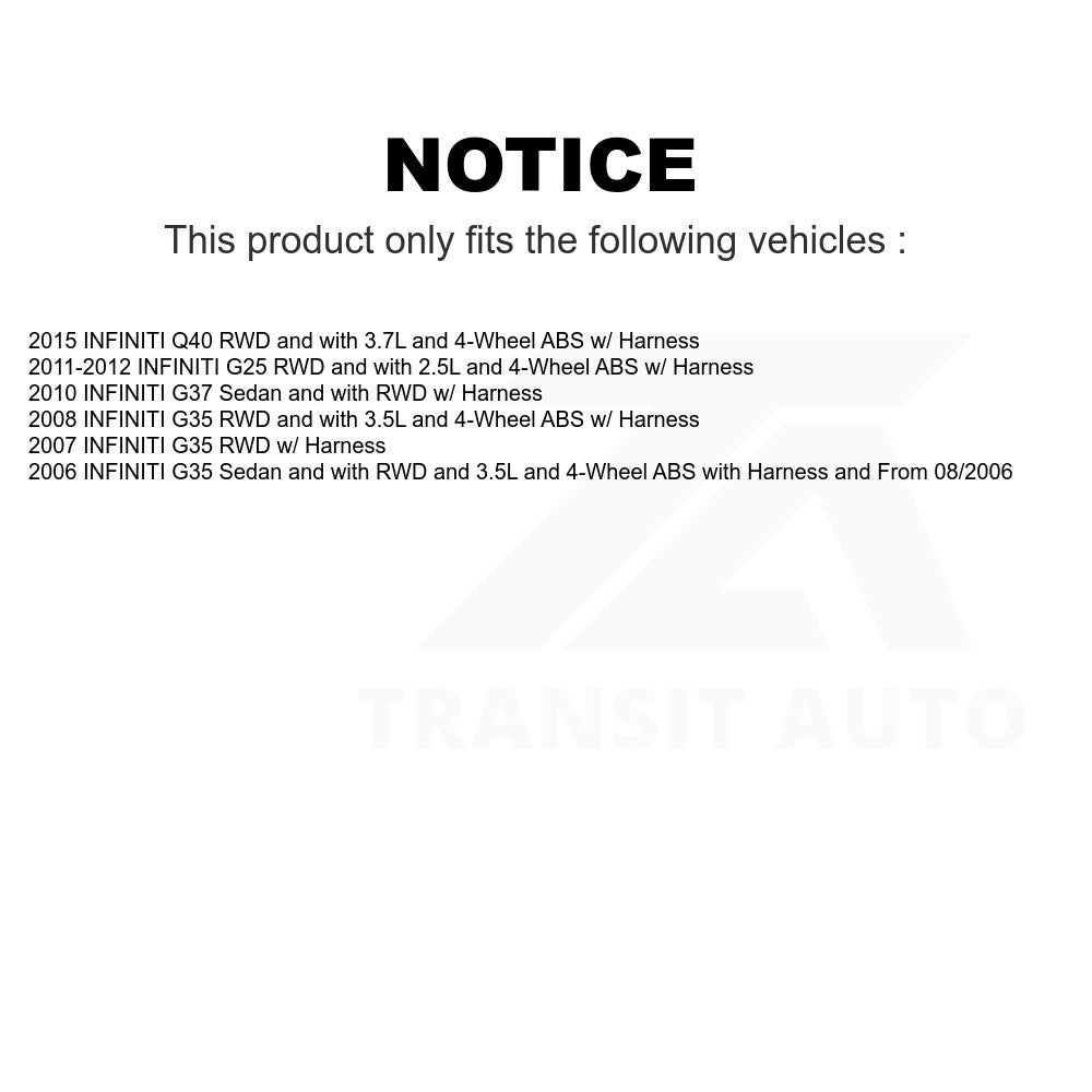 Mpulse Front ABS Wheel Speed Sensor SEN-2ABS0336 For INFINITI G35 G37 G25 Q40