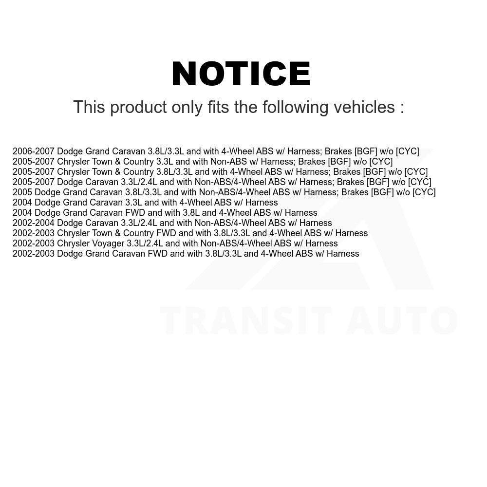 Mpulse Rear ABS Wheel Speed Sensor SEN-2ABS0340 For Dodge Grand Caravan Chrysler