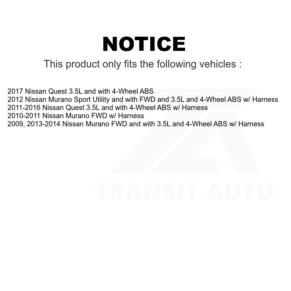 Mpulse Rear ABS Wheel Speed Sensor SEN-2ABS0855 For Nissan Murano Quest