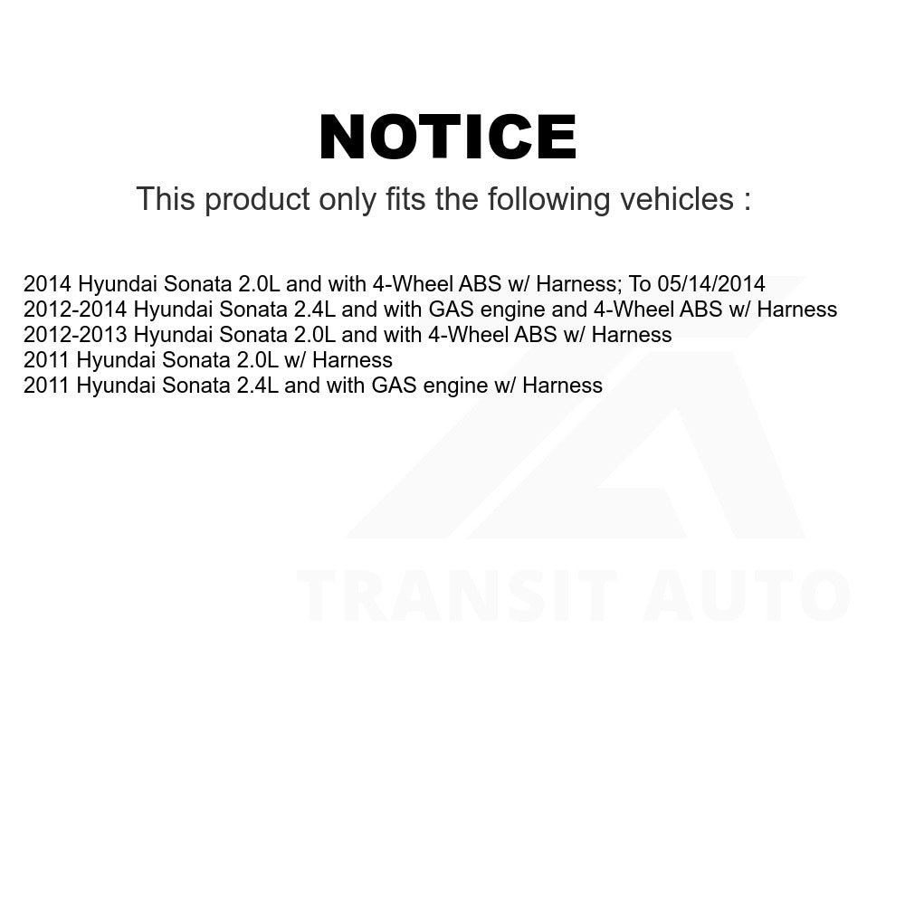 Mpulse Rear Left ABS Wheel Speed Sensor SEN-2ABS2546 For Hyundai Sonata