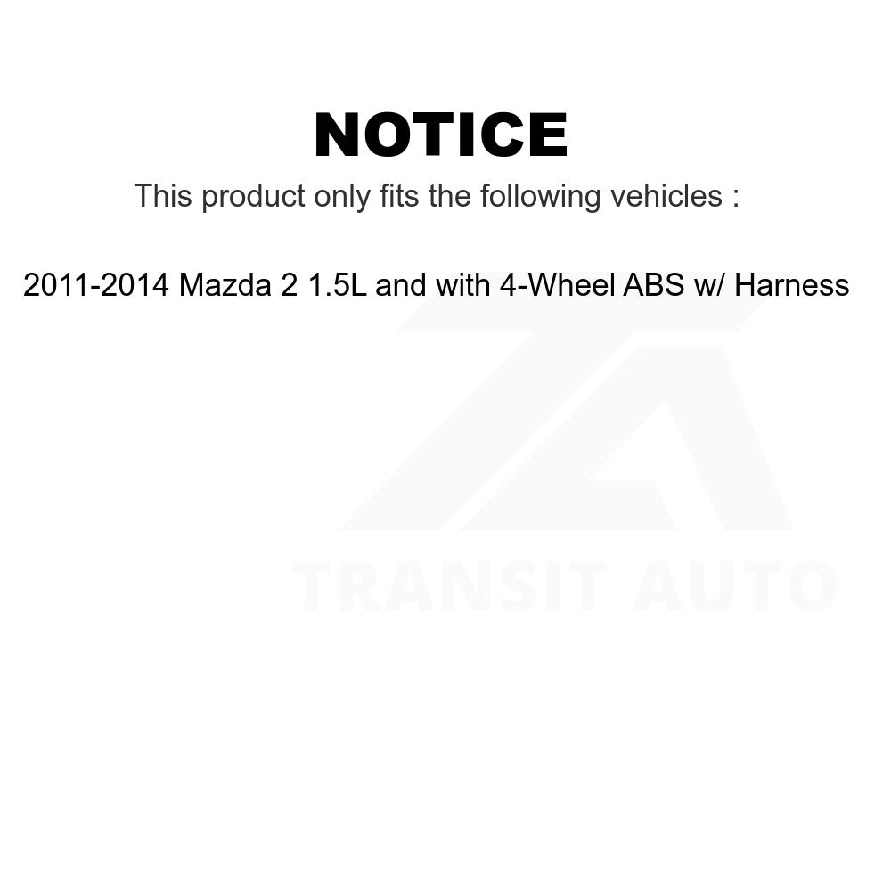 Mpulse Front ABS Wheel Speed Sensor SEN-2ABS2548 For 2011-2014 Mazda 2 w Harness