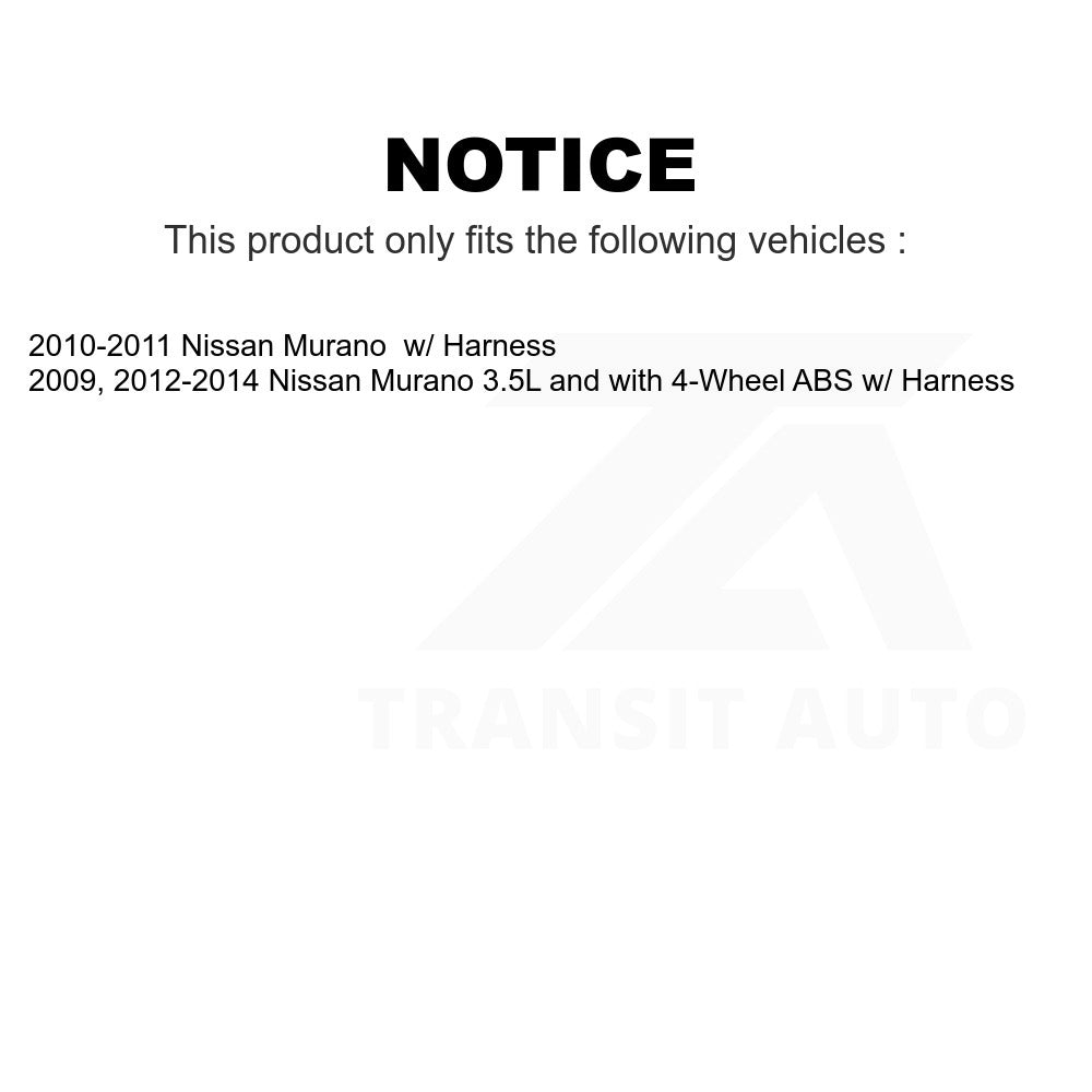 Mpulse Front ABS Wheel Speed Sensor SEN-2ABS2564 For Nissan Murano w Harness