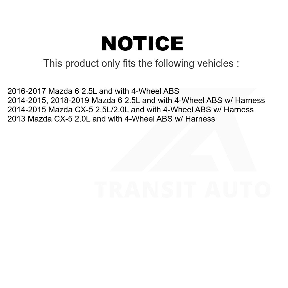 Mpulse Front ABS Wheel Speed Sensor SEN-2ABS2866 For Mazda 6 CX-5