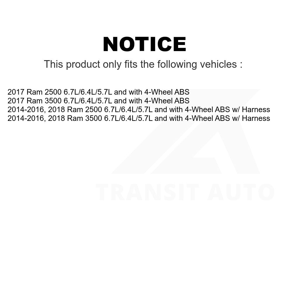 Mpulse Front ABS Wheel Speed Sensor SEN-2ABS2871 For Ram 2500 3500